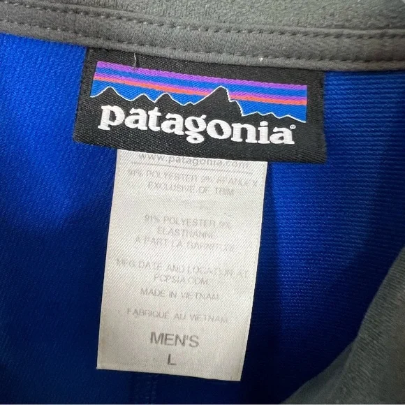 Patagonia men blue waterproof zip up jacket L - Picture 3 of 7